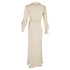Women's Self-Portrait Embroidered-Design Maxi Dress in Cream Satin