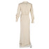 Women's Self-Portrait Embroidered-Design Maxi Dress in Cream Satin