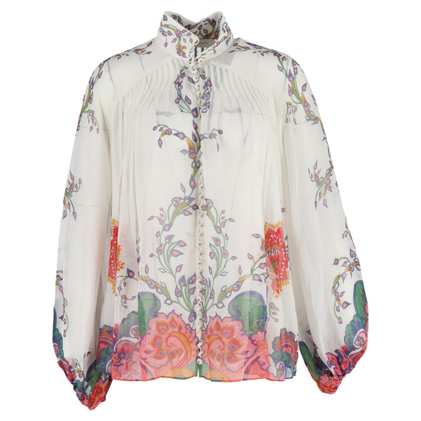 Women's Zimmermann Lovestruck Blouson Blouse in Cream Cotton
