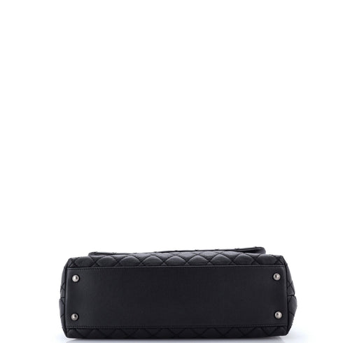 Coco Top Handle Bag Quilted Caviar Medium