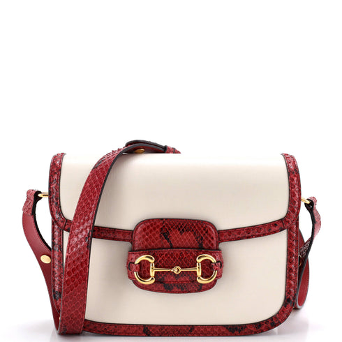 Horsebit 1955 Shoulder Bag Leather with Python Small
