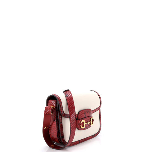 Horsebit 1955 Shoulder Bag Leather with Python Small