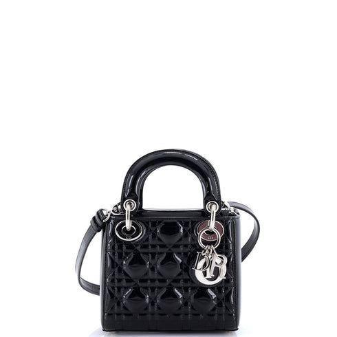 Lady Dior Bag Cannage Quilt Patent Mini