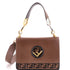 Kan I F Shoulder Bag Leather with Zucca Embossed Detail Medium