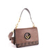 Kan I F Shoulder Bag Leather with Zucca Embossed Detail Medium