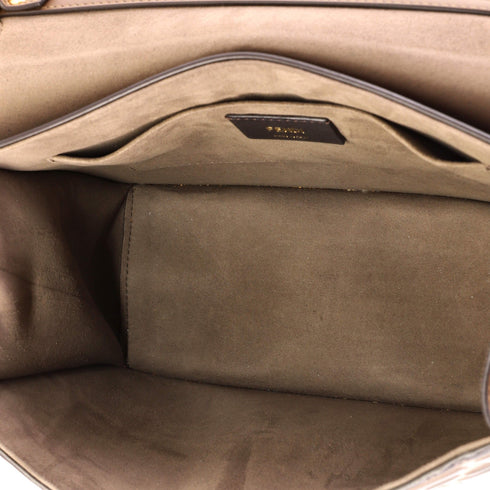Kan I F Shoulder Bag Leather with Zucca Embossed Detail Medium