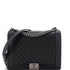 Boy Flap Bag Quilted Caviar Large