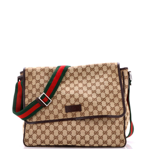 Web Strap Flap Messenger GG Canvas Medium