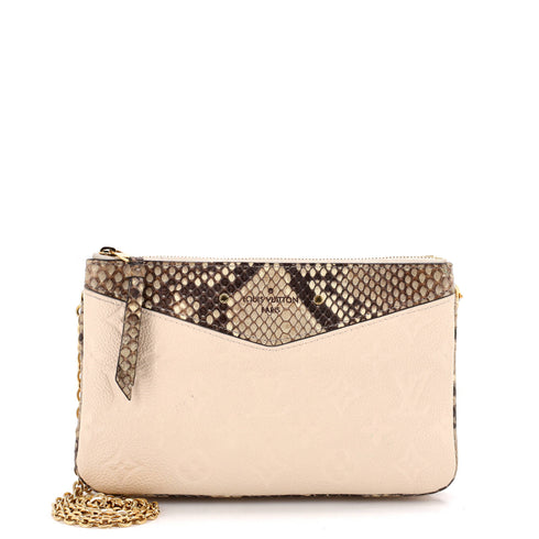 Double Zip Pochette Monogram Empreinte Leather with Python