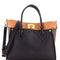 On My Side Tote Leather with Monogram Canvas MM