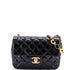 Coco de Toi Heart Chain Square Flap Bag Quilted Patent Small
