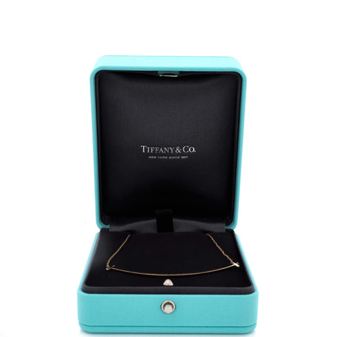 T Smile Pendant Necklace 18K Rose Gold Large