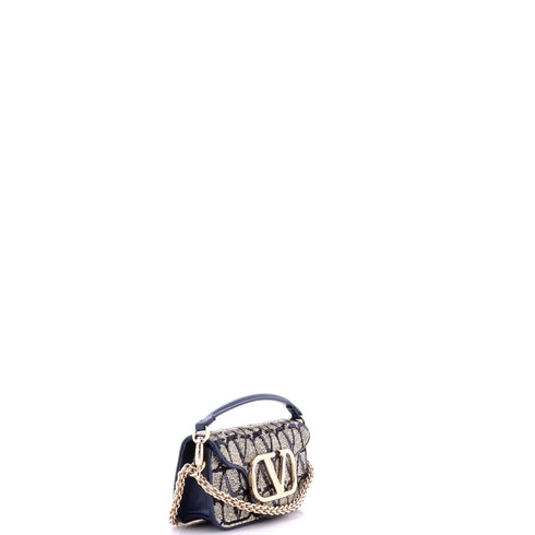 VLogo Loco Flap Shoulder Bag Embellished Leather Small