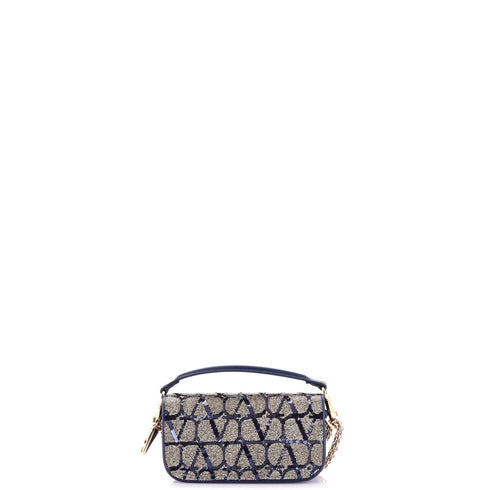 VLogo Loco Flap Shoulder Bag Embellished Leather Small