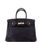 Birkin Handbag Noir Box Calf with Gold Hardware 30