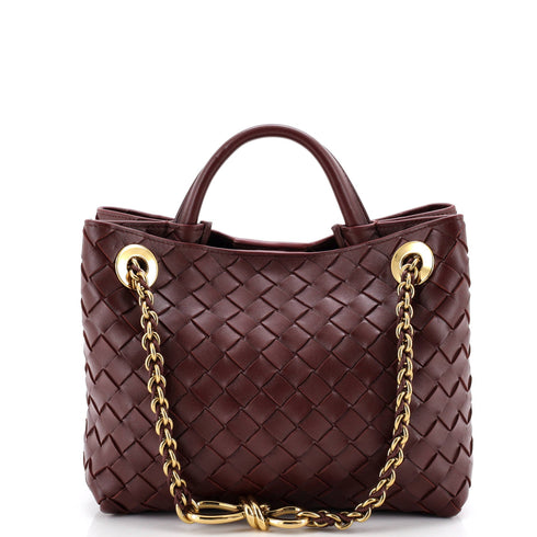 Andiamo Chain Top Handle Bag Intrecciato Nappa Small
