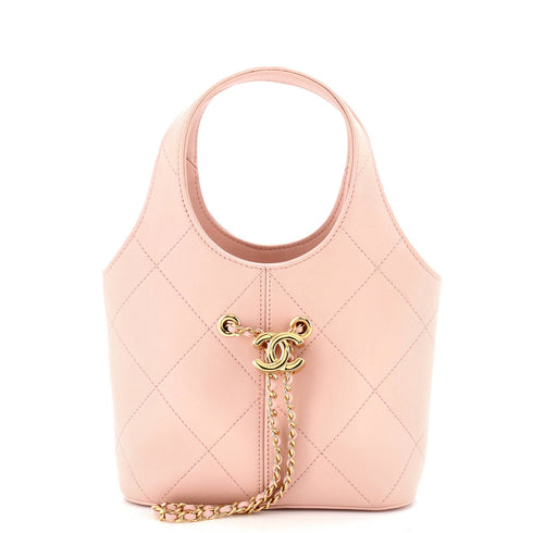CC Drawstring Shopping Tote Quilted Calfskin Mini