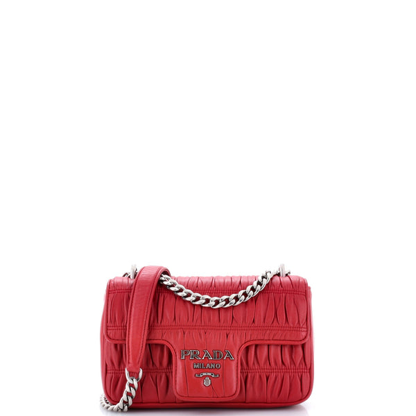 Chain Flap Shoulder Bag Nappa Gaufre Small