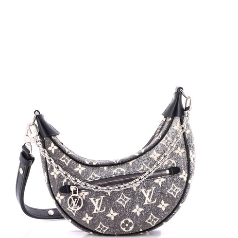 Loop Handbag Monogram Jacquard Denim