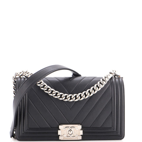 Boy Flap Bag Chevron Calfskin Old Medium