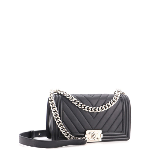 Boy Flap Bag Chevron Calfskin Old Medium