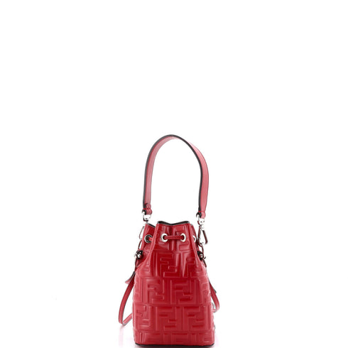 Mon Tresor Bucket Bag Zucca Embossed Leather Mini