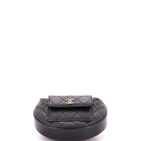 Polly Pocket Pouch Hobo Quilted Caviar Mini