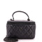 So Black Top Handle Vanity Case with Chain Quilted Lambskin Small
