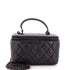 So Black Top Handle Vanity Case with Chain Quilted Lambskin Small
