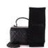 So Black Top Handle Vanity Case with Chain Quilted Lambskin Small