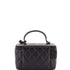 So Black Top Handle Vanity Case with Chain Quilted Lambskin Small