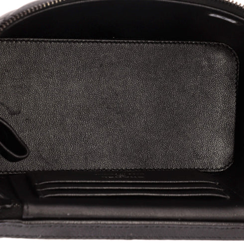 So Black Top Handle Vanity Case with Chain Quilted Lambskin Small