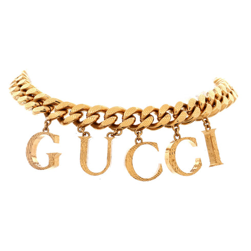 Logo Chain Choker Necklace Metal