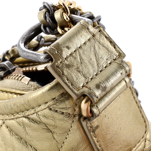 Gabrielle Hobo Quilted Metallic Aged Calfskin Small