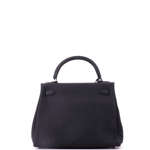 Kelly Handbag Noir Togo with Palladium Hardware 28