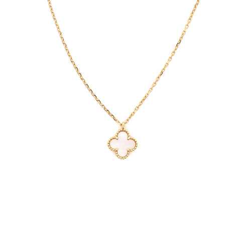 Sweet Alhambra Pendant Necklace 18K Yellow Gold and Mother of Pearl