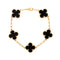 Vintage Alhambra 5 Motifs Bracelet 18K Yellow Gold and Onyx