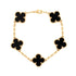 Vintage Alhambra 5 Motifs Bracelet 18K Yellow Gold and Onyx