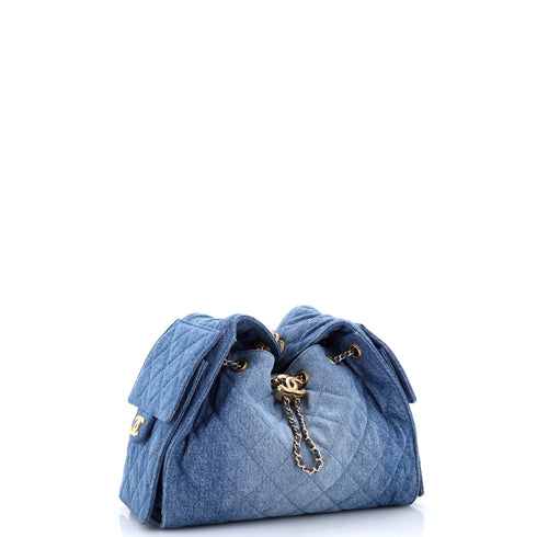 25 Hobo Bag Quilted Denim Small