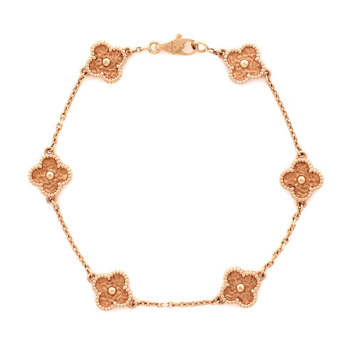 Sweet Alhambra 6 Motifs Bracelet 18K Rose Gold