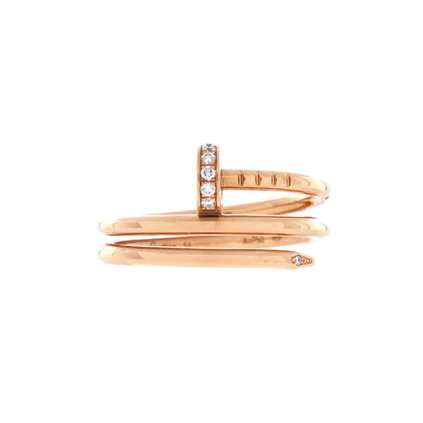 Juste un Clou Double Ring 18K Rose Gold and Diamonds Small
