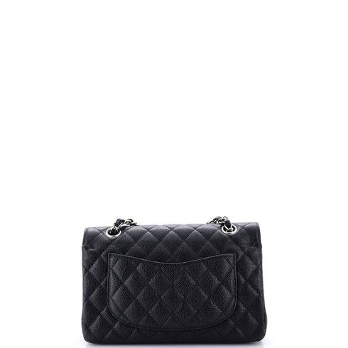 Classic Double Flap Bag Quilted Caviar Small