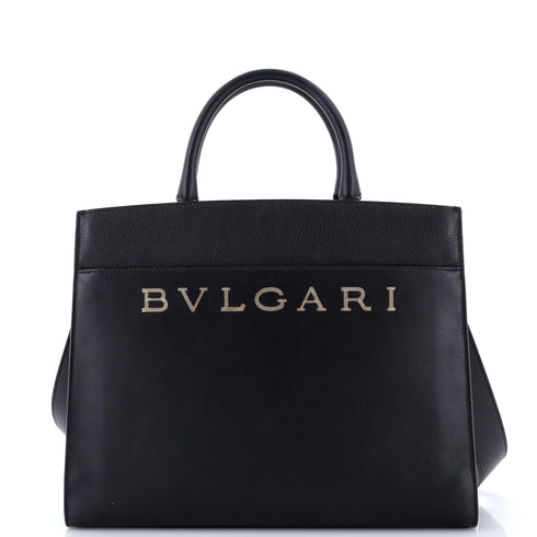 Logo Convertible Tote Embroidered Leather Medium
