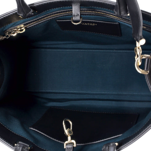 Logo Convertible Tote Embroidered Leather Medium