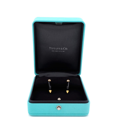 x Pharrell Williams Titan Earrings 18K Yellow Gold with Titanium and Diamonds Large