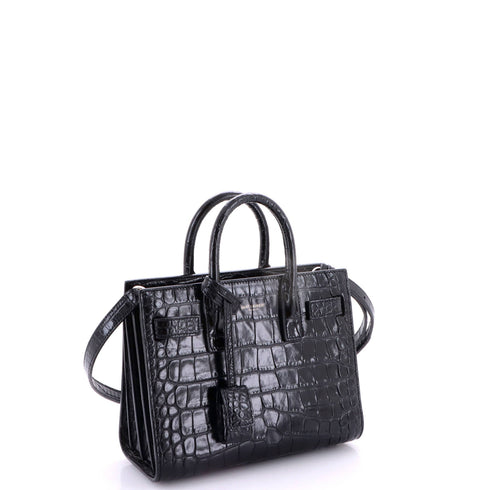 Sac de Jour Bag Crocodile Embossed Leather Nano