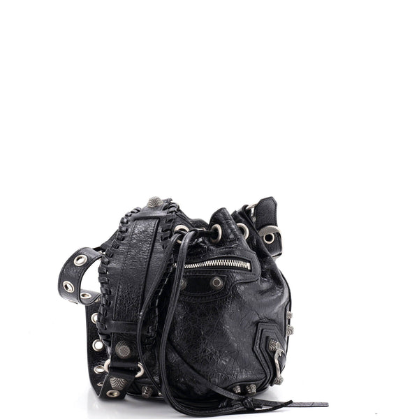 Le Cagole Giant Studs Bucket Bag Leather XS
