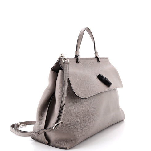 Bamboo Daily Top Handle Bag Leather Large