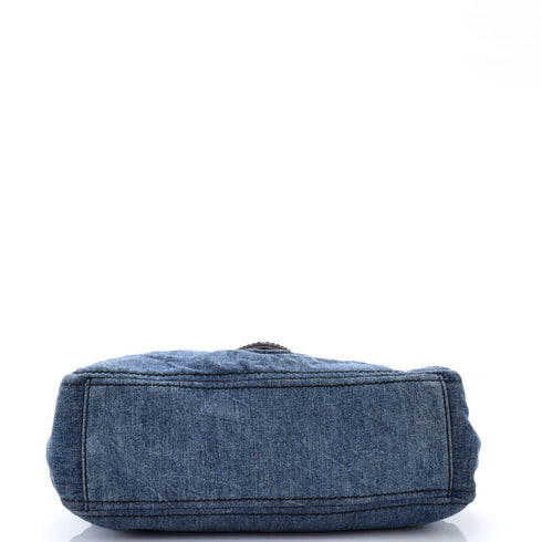 Chain Flap Shoulder Bag Denim Medium