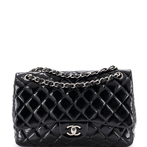 Classic Double Flap Bag Quilted Patent Jumbo
